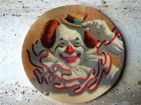 Vintage Clown Plate And Wall Hanging By Oneredunn On Etsy 5 99 Vintage Clown Wall Hanging Etsy
