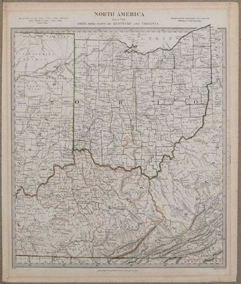 1833 Sduk Map Of Ohio North America Sheet Viii Ohio