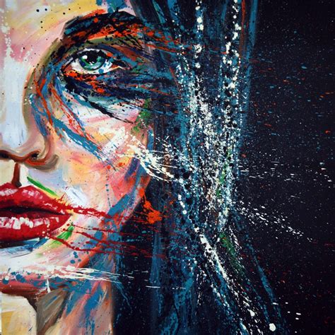 Maybe you would like to learn more about one of these? Woman Painting on a Black Background Painting Oil on ...