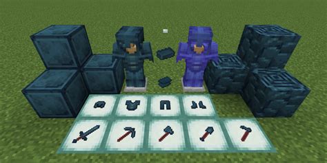 Dark Blue Netherite Armor And Tools Minecraft Texture Pack