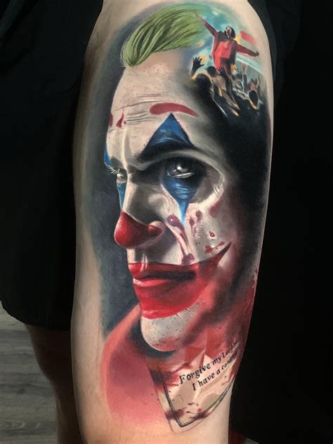 The princess of crime clown has a long and strong, white hair, and the green back hair is often chopped. Joker Tattoo by Ben Ochoa at Mano No 9 Tattoo. Anaheim ...