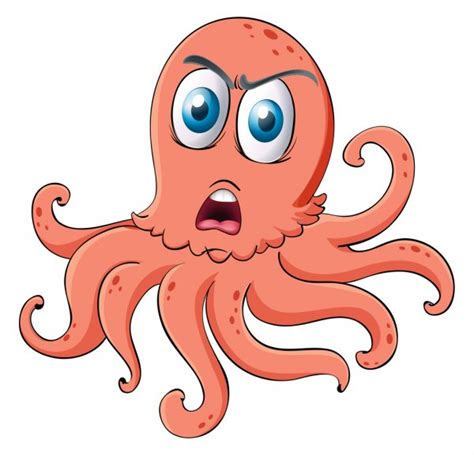 Sad Octopus On White Background — Stock Vector © Brgfx 159657946