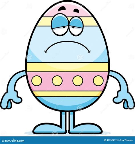 Sad Cartoon Easter Egg Stock Vector Image 47752212