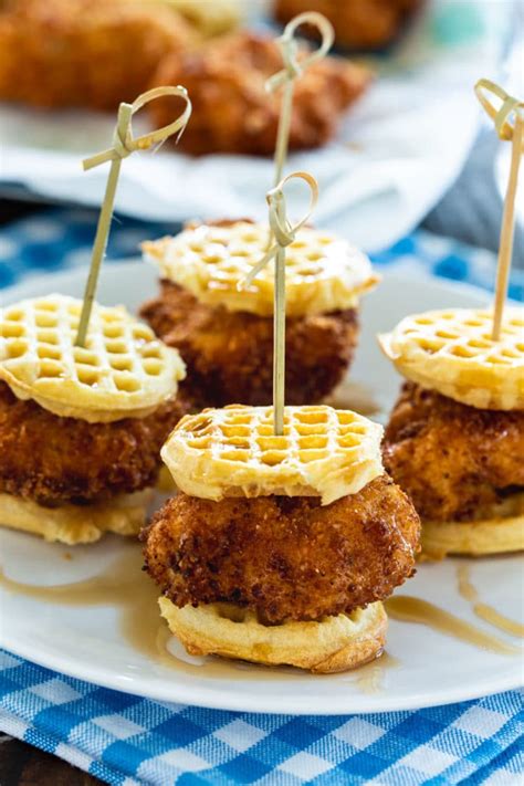 Chicken And Waffle Sliders Spicy Southern Kitchen
