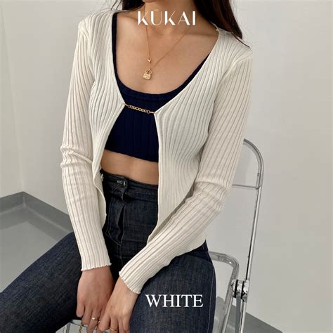 Jual Kukai Jennie Cardigan Korean Cardigan Knit With Chain Cardigan