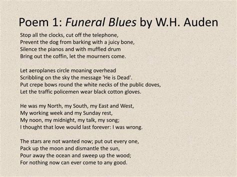 🎉 Wh Auden Stop All The Clocks Analysis “stop All The Clocks Cut Off