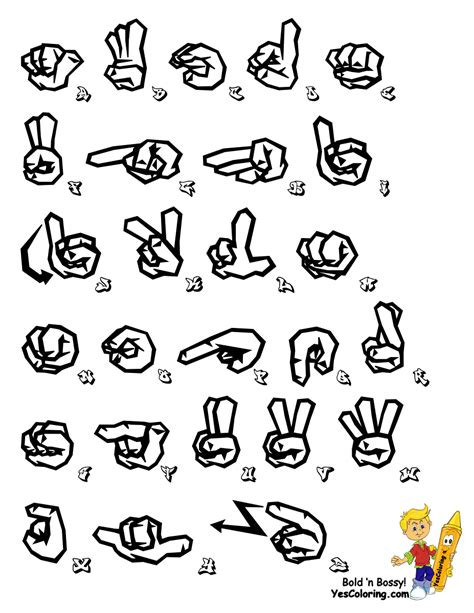 Printable Sign Language Alphabet Graffiti Free Asl