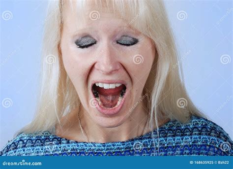 Young Blonde Woman With A Cry Stock Image Image Of Face Portrait