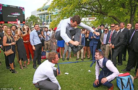 Melbourne Cup 2015 Revellers Get Into The Spirit For Australias Biggest Racing Day Daily Mail