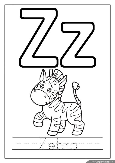 You will not receive a physical item, but rather a pdf file to print out on your own. Alphabet coloring page, letter Z coloring, zebra coloring ...