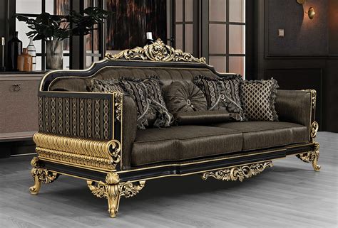 Casa Padrino Luxury Baroque Living Room Sofa With Pillows Gray Black