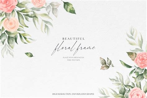 Freepik Beautiful Floral Frame Background With Soft Nature Free Psd