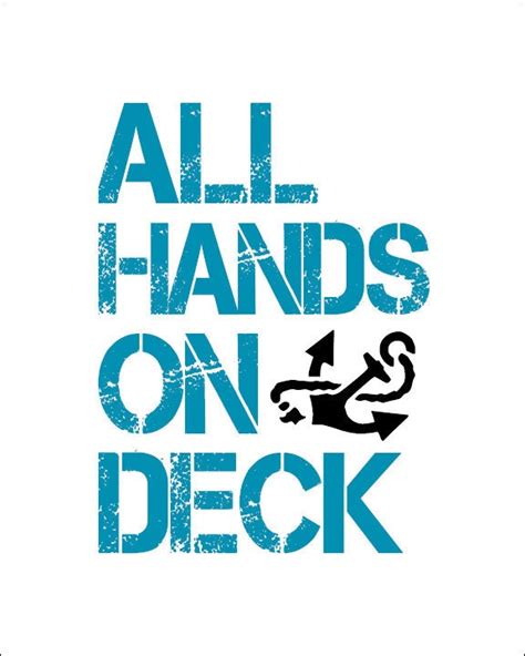 Items Similar To Home Decor 8x10 Typographic Art Print All Hands On