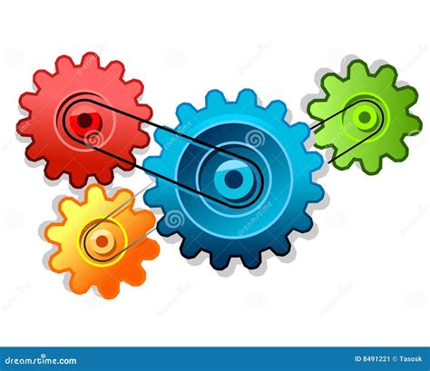 Colorful Cogs Forming Gear Stock Vector Illustration Of Connections