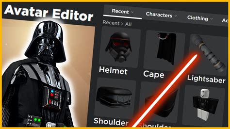How To Make A Darth Vader Avatar On Roblox Youtube
