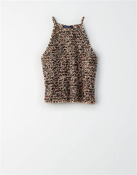 Ae Leopard Print Smocked Tank Top Clothes Clothes For Women Layering Tank Tops