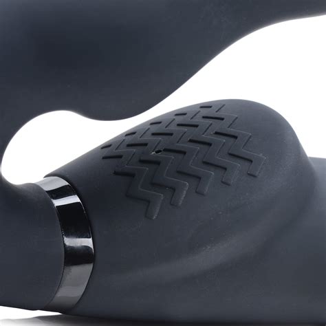 Ergo Fit Twist Inflatable Vibrating Silicone Strapless Strap On Black