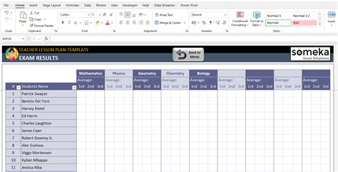 Lesson Plan Excel Template Lesson Planner For Teachers Weekly