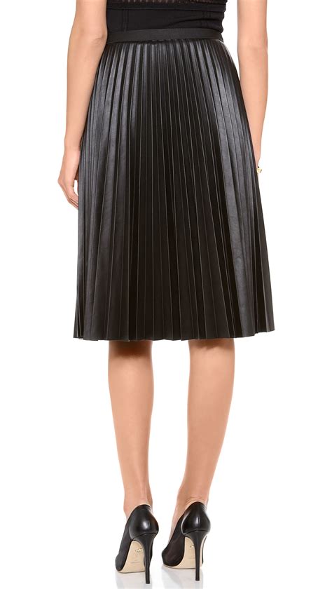 Bcbgmaxazria Pleated Skirt In Black Lyst