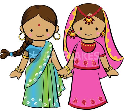 Little Indian Girls Drawing Art Prints And Posters By Funfang