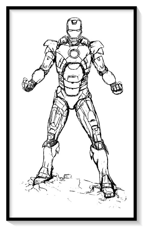 Iron Man Avengers Para Colorear Dibujo Imágenes