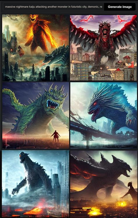 Giant Kaiju Monsters Attacking Each Other In City Turned Out