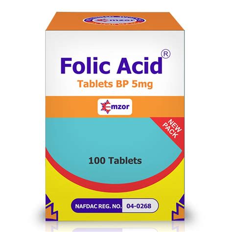 Folic Acid 5mg Emzor X 100 Tablets Pharmarun Shop