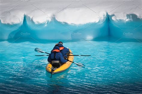 Two Men In A Canoe Antarctica Travel Canoe Antarctica