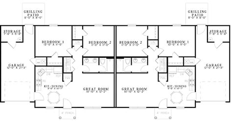 Bordeau Ranch Duplex Home Plan 055d 0874 House Plans And More