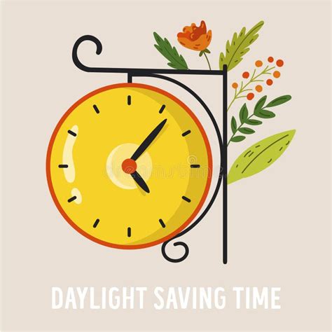 Daylight Saving Time Abstract Design With Clock Stock Vector