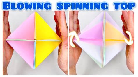 Colorful Rainbow Paper Spinning Toy Blowing Origami Easy And Fun