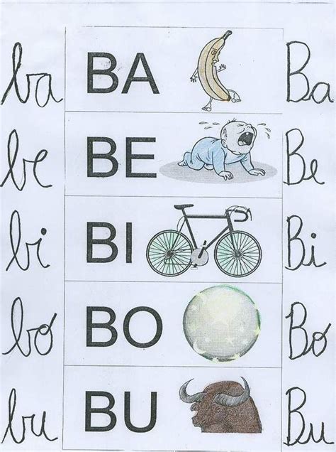Alfabeto Silábico Ilustrado Letra b Atividades Educação infantil