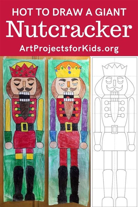 Creative art projects for kids to create. Draw a Giant Nutcracker Step by Step (With images ...