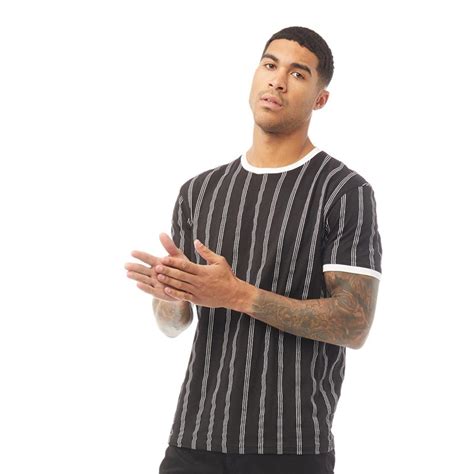 Buy Fluid Mens Vertical Striped Ringer T Shirt Blackwhite