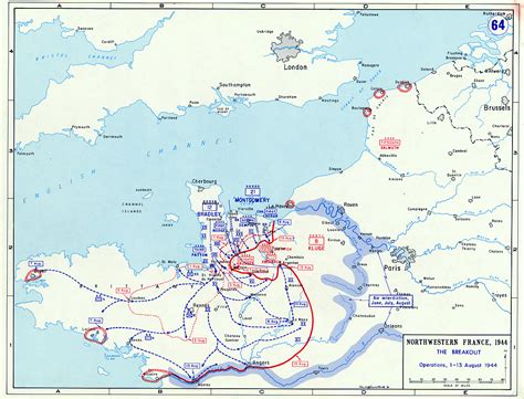 Map Map Depicting The Allied Breakout In Normandy France 1 13 Aug