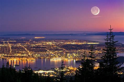 Vancouver At Night Time Exposure Image Photograph By David Nunuk