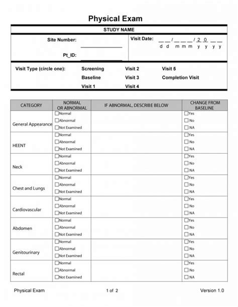 43 Physical Exam Templates And Forms Male Female
