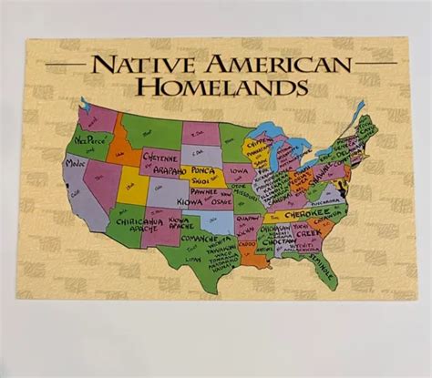 Native American Homelands United States Map Postcard 422 Picclick