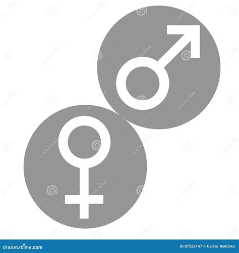 sex symbols gender woman and man flat symbols white female and male abstract symbols in gray