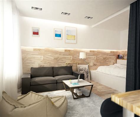 2 Simple Super Beautiful Studio Apartment Concepts For A Young Couple