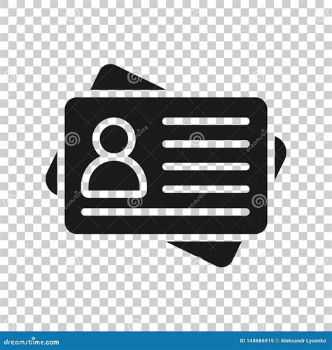 Id Card Icon In Transparent Style Identity Tag Vector Illustration On