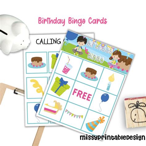 Birthday Party Bingo Cards Printable Birthday Party Bingo Etsy