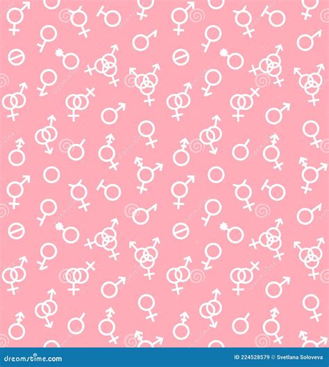 Vector Seamless Pattern Of Gender Symbols Stock Vector Illustration Of Freedom Intersex