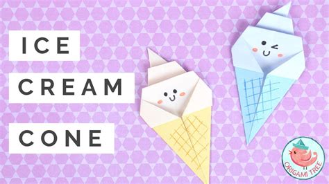 Origami Ice Cream Cone Tutorial Swirl Easy For Beginners Youtube