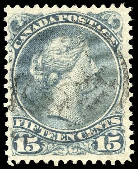 Buy Canada 30viii Queen Victoria 1868 15¢ Cracked Plate