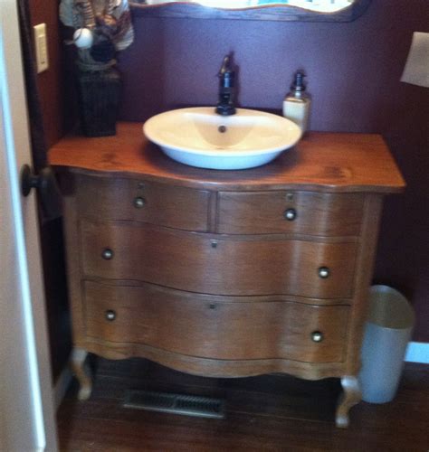 Take this traditional retro vanity, for example. The old dresser that my husband made into our half bath ...