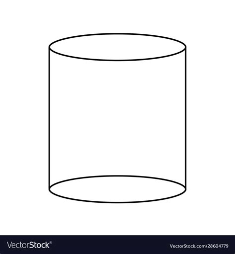 Cylinder Geometrical Figure Outline Icon On White Vector Image