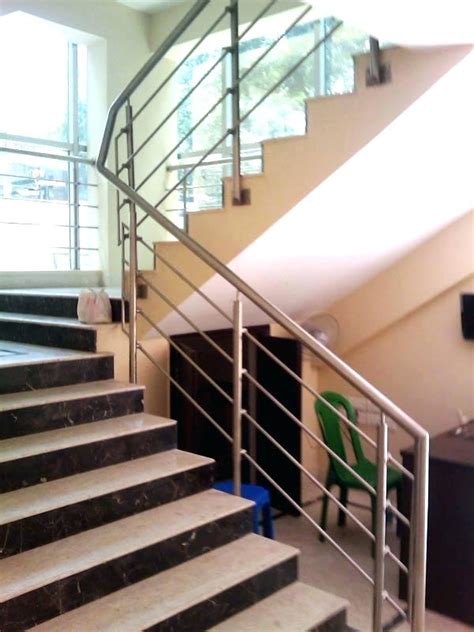 Gallery of staircase steel railing designs. Stainless Steel Stair Railing Best Cable Stairs Design Spindles Home Elements And Style Rail ...