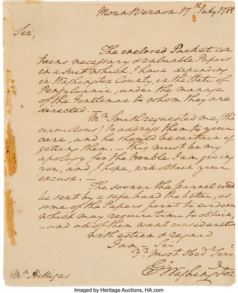 George Washington Autograph Letter Signed Autographs Us Lot