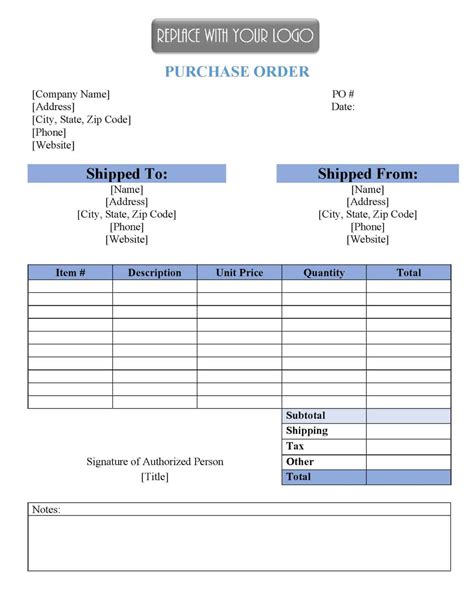 Purchase Order Form Templates Free Download Purchase Order Template Vrogue
